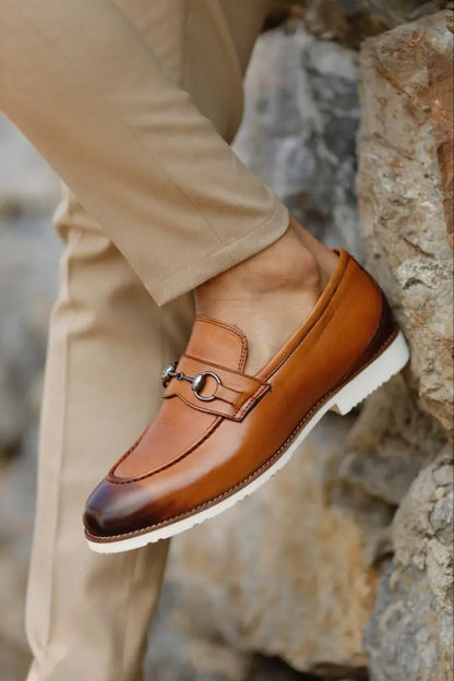 Empire Tan Bit Loafers - Premium Men's Shoes for Formal and Smart-Casual Events BRABION Empire Tan Bit Loafers - Premium Men's Shoes for Formal and Smart-Casual Events BRABION