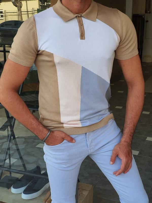Bano Camel Slim Fit Polo T-Shirt