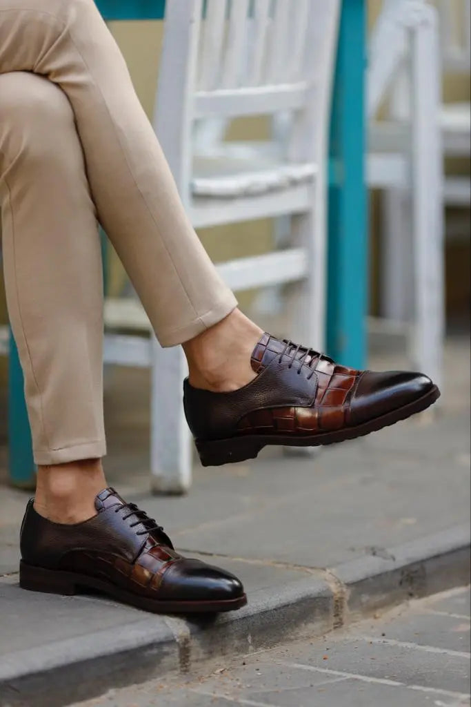 Lawson Brown Cap Toe Derby Shoes - Premium Leather for Formal & Smart-Casual Wear BRABION Lawson Brown Cap Toe Derby Shoes - Premium Leather for Formal & Smart-Casual Wear BRABION