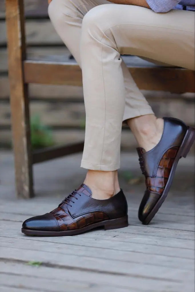Lawson Brown Cap Toe Derby Shoes - Premium Leather for Formal & Smart-Casual Wear BRABION Lawson Brown Cap Toe Derby Shoes - Premium Leather for Formal & Smart-Casual Wear BRABION