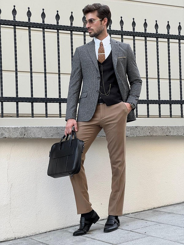 Napoli Black Slim Fit Notch Lapel Combination Suit