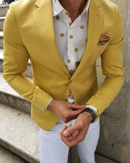 Bando Ogden Yellow Slim Fit Blazer – BRABION
