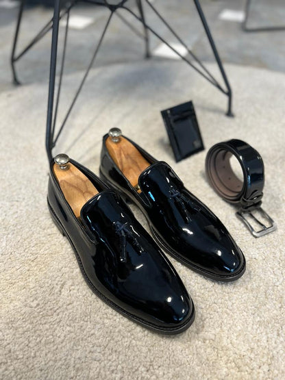 Owensboro Black Patent Leather Tassel Shoes