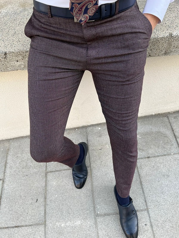Rockford Burgundy Slim Fit Cotton Pants