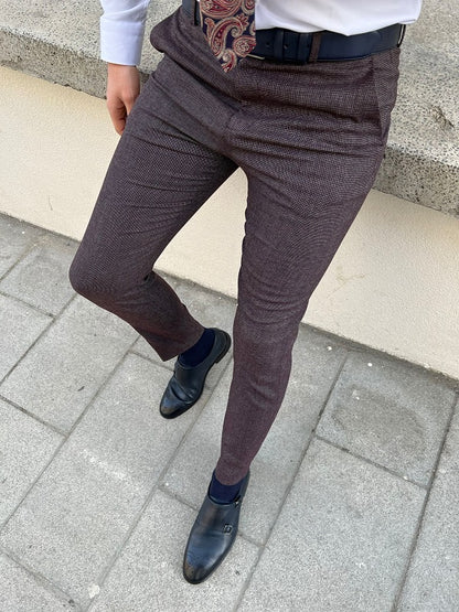 Rockford Burgundy Slim Fit Cotton Pants