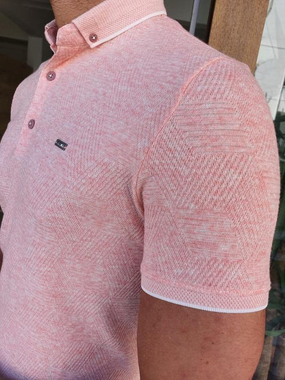 Lerno Pink Slim Fit Polo T-Shirt