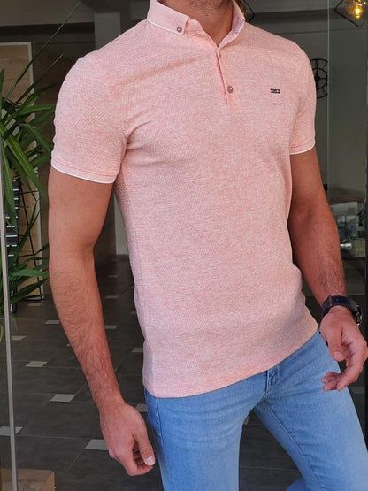 Lerno Pink Slim Fit Polo T-Shirt