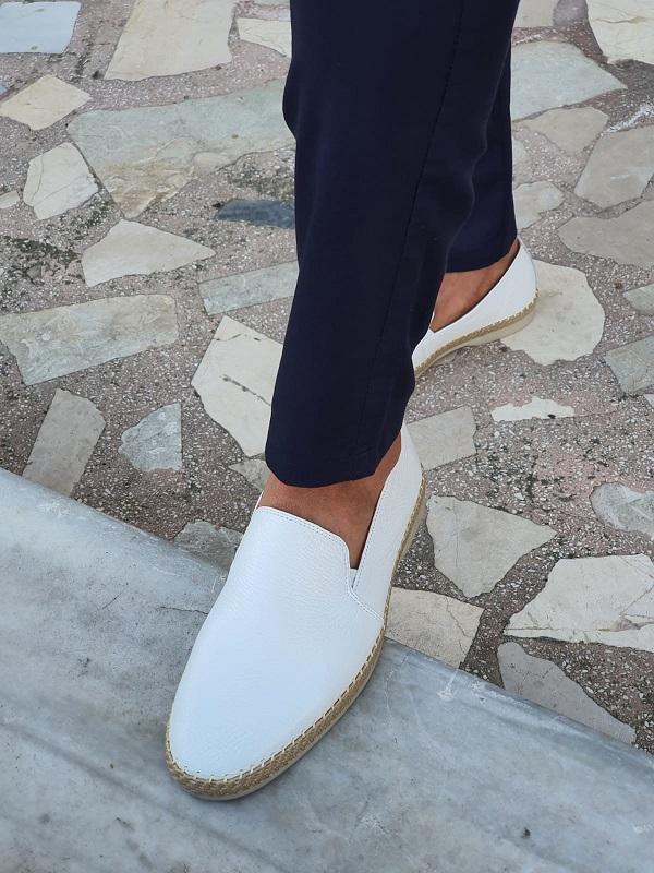 Salerno White Slip-On Loafers