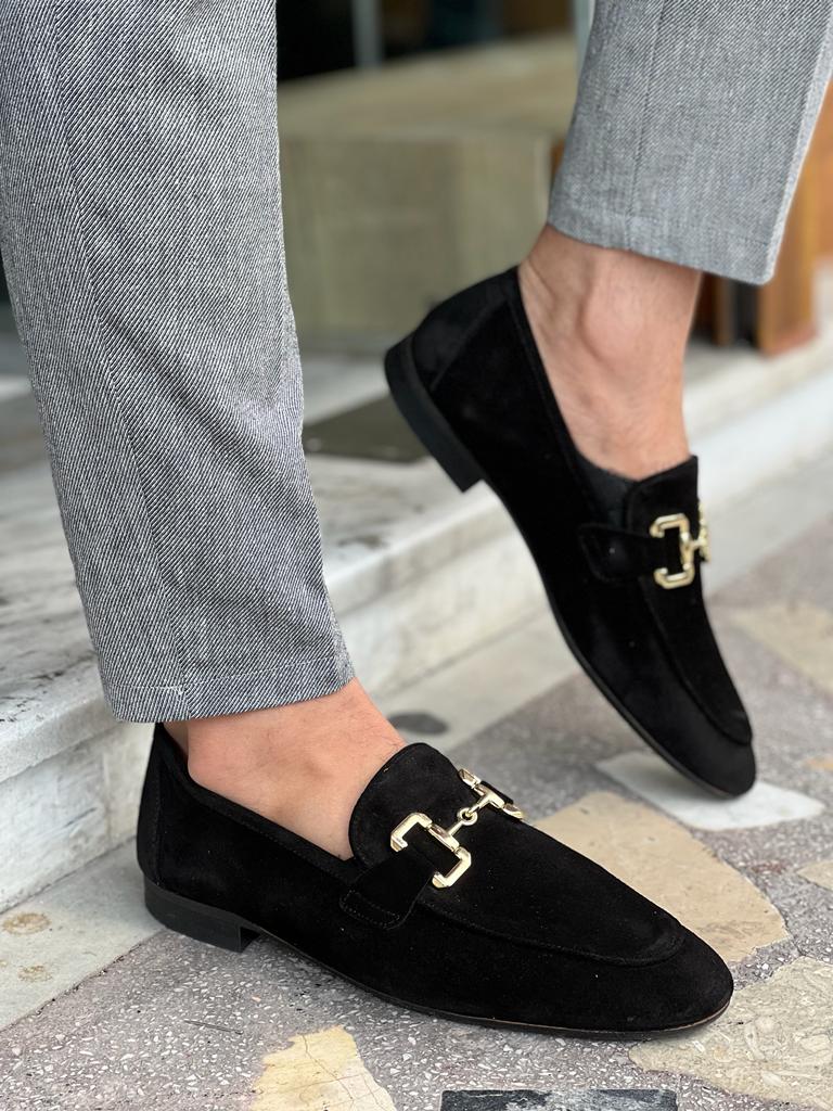 Tampa Black Suede Loafers