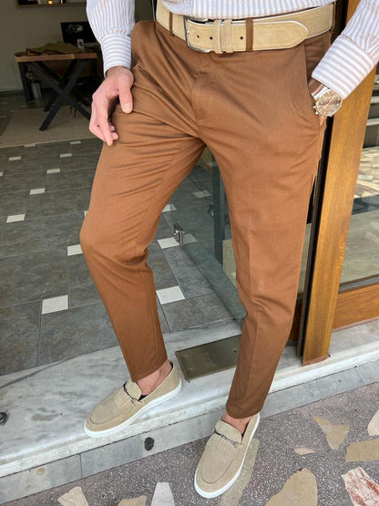 Tampa Camel Slim Fit Cotton Pants