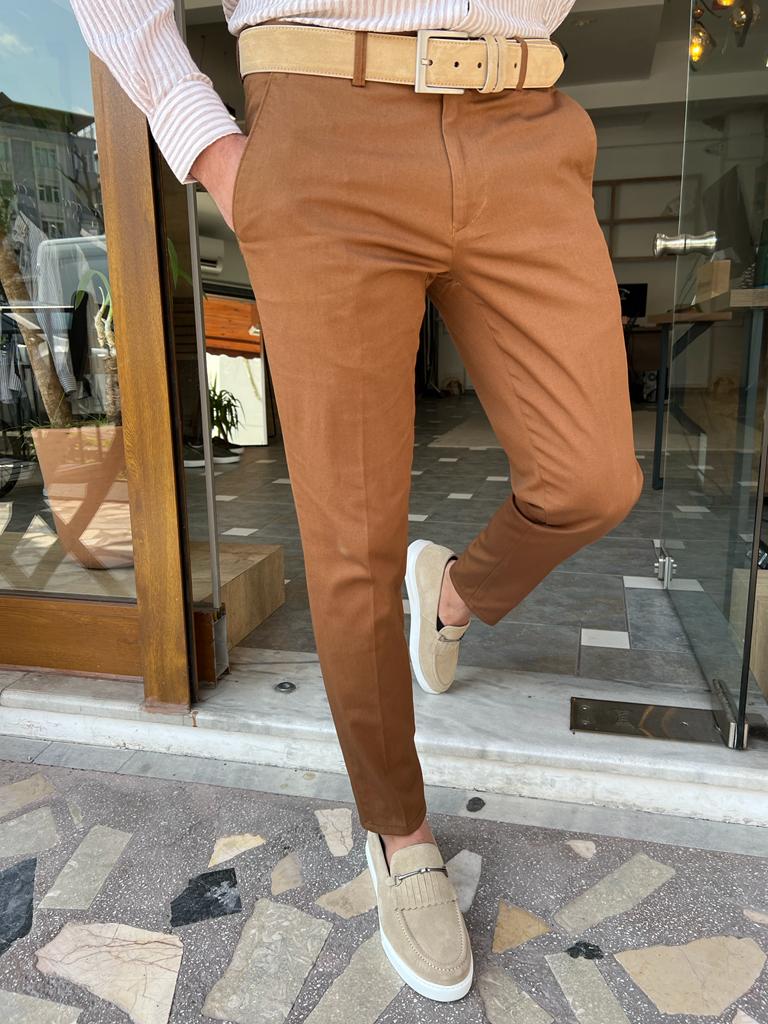 Tampa Camel Slim Fit Cotton Pants