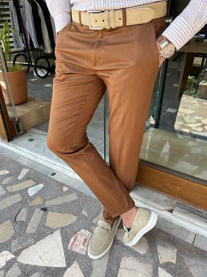 Tampa Camel Slim Fit Cotton Pants
