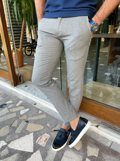 Tampa Gray Slim Fit Cotton Pants