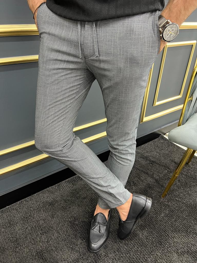Tampa Gray Slim Fit Laced Pants