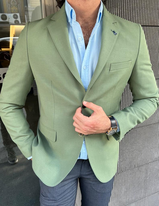 Tampa Green Slim Fit Wool Blazer