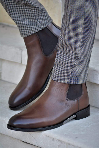 Vicenza Calf Leather Boots Brown