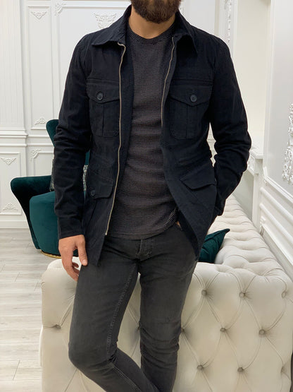 Limoux Slim Fit Black Denim Jacket