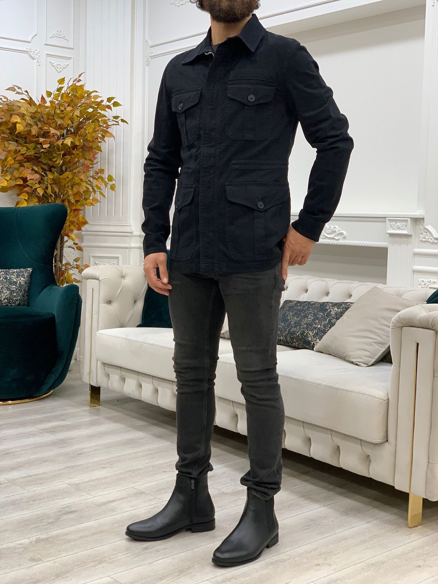 Limoux Slim Fit Black Denim Jacket