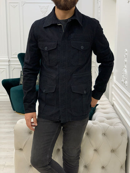 Limoux Slim Fit Black Denim Jacket