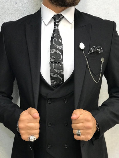 Apollo Black Slim-Fit Suit