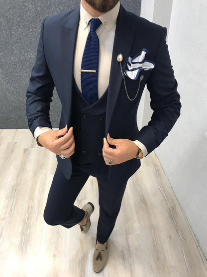 Apollo Navy Blue Slim-Fit Suit