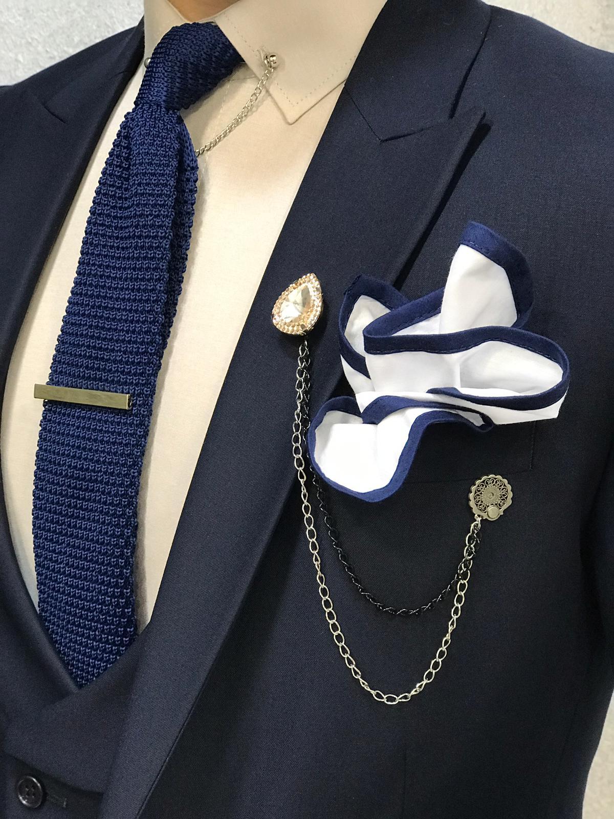 Apollo Navy Blue Slim-Fit Suit
