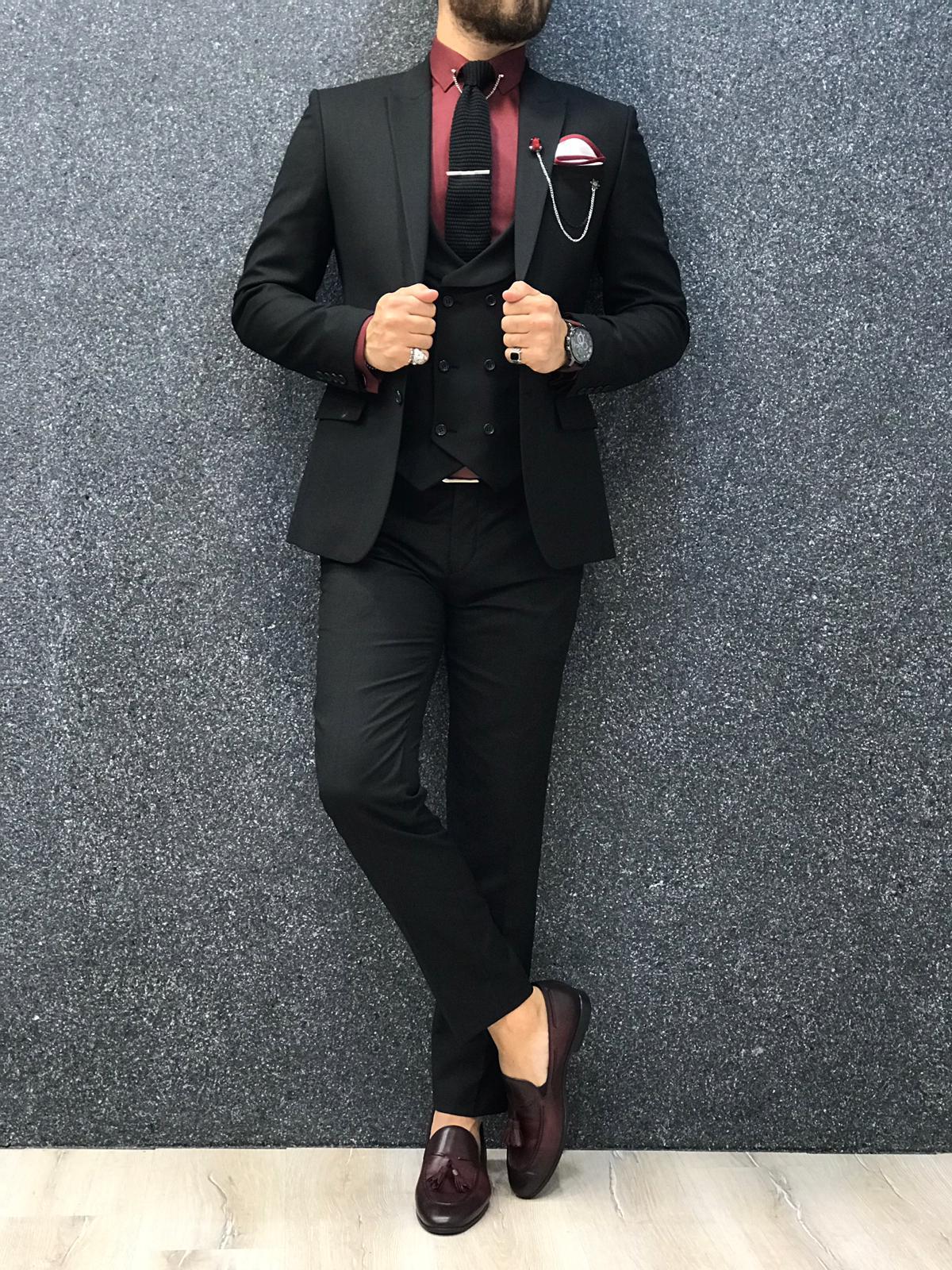 Apollo Armulle Black Slim-Fit Suit
