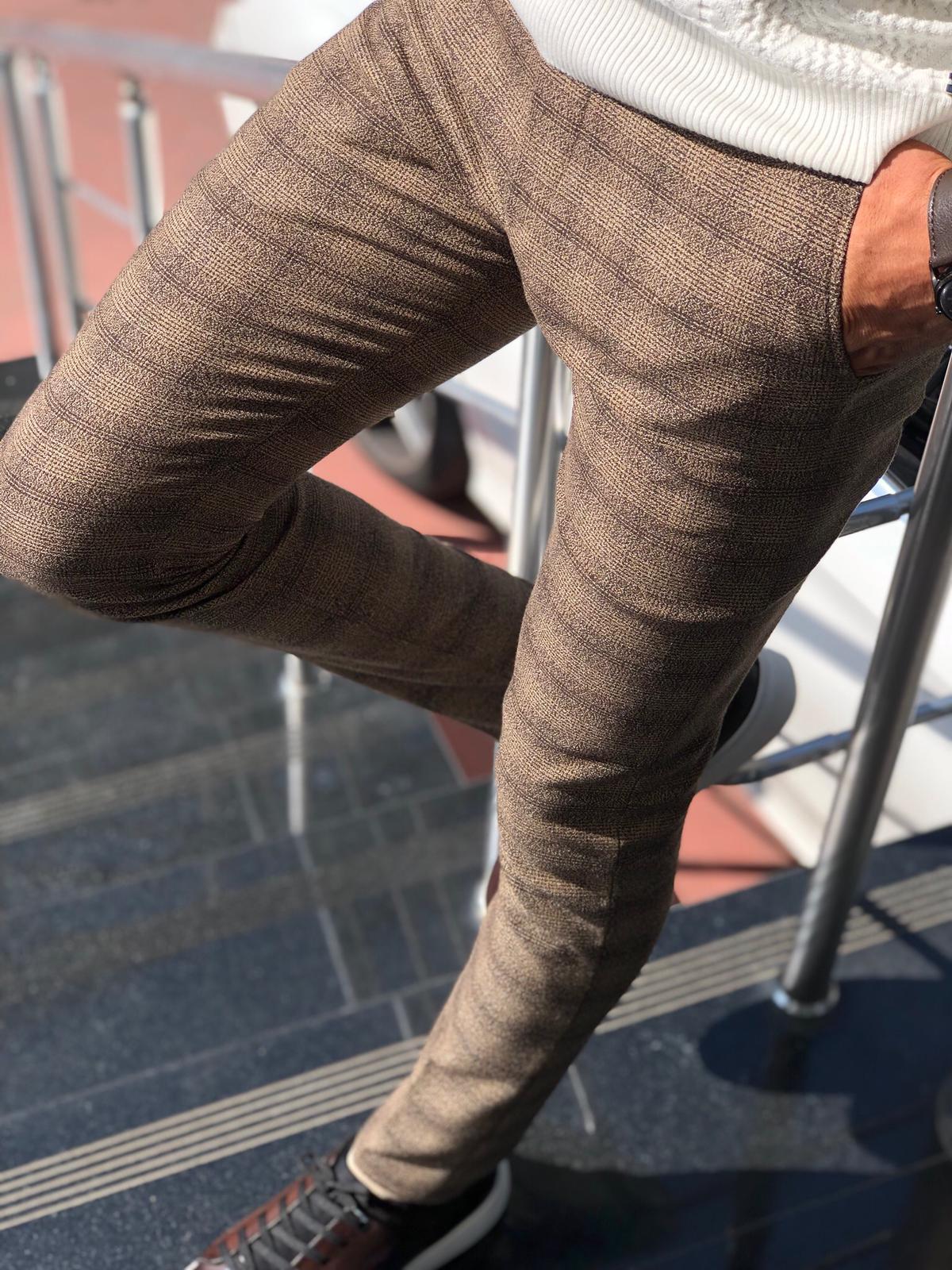 Malacan Slim-fit Pants Brown