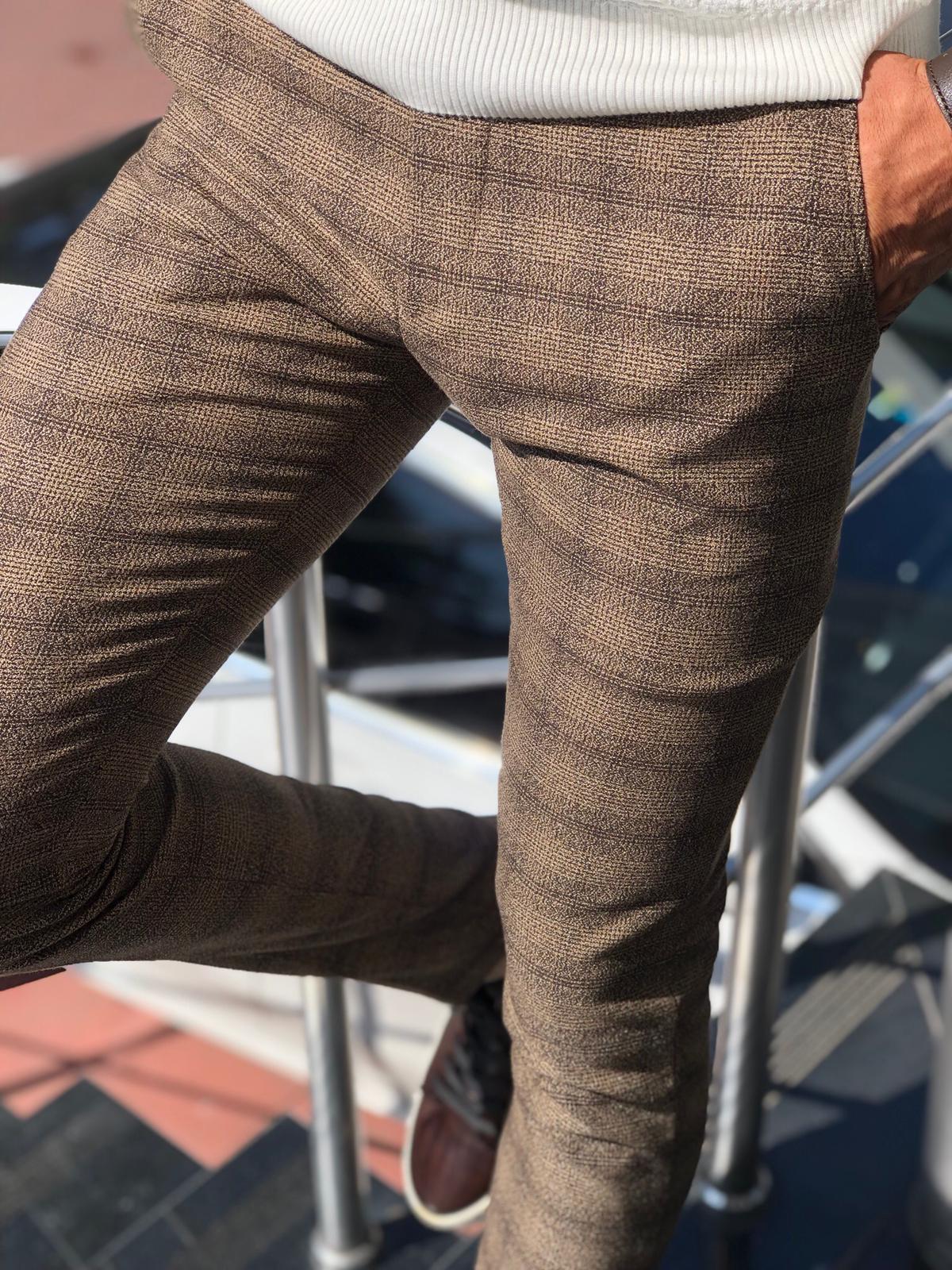 Malacan Slim-fit Pants Brown
