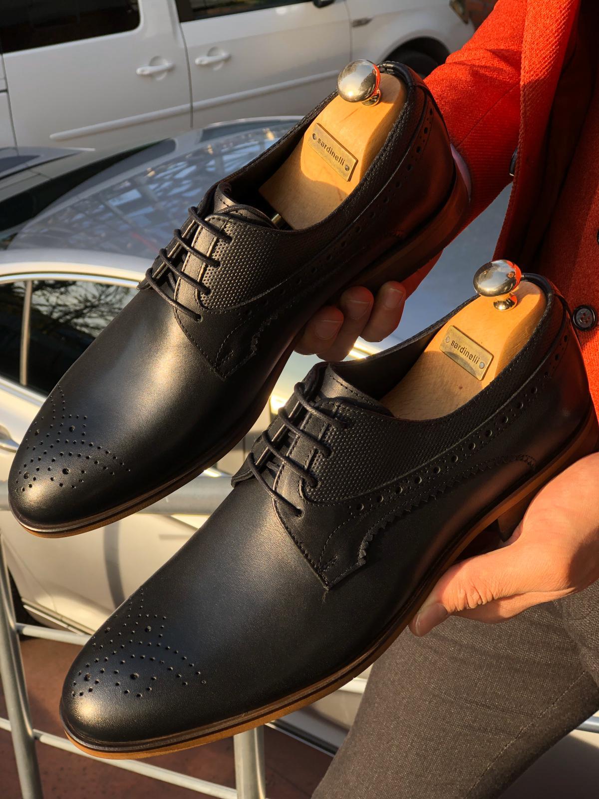 Sardinelli Laced Classic Leather Shoes Black