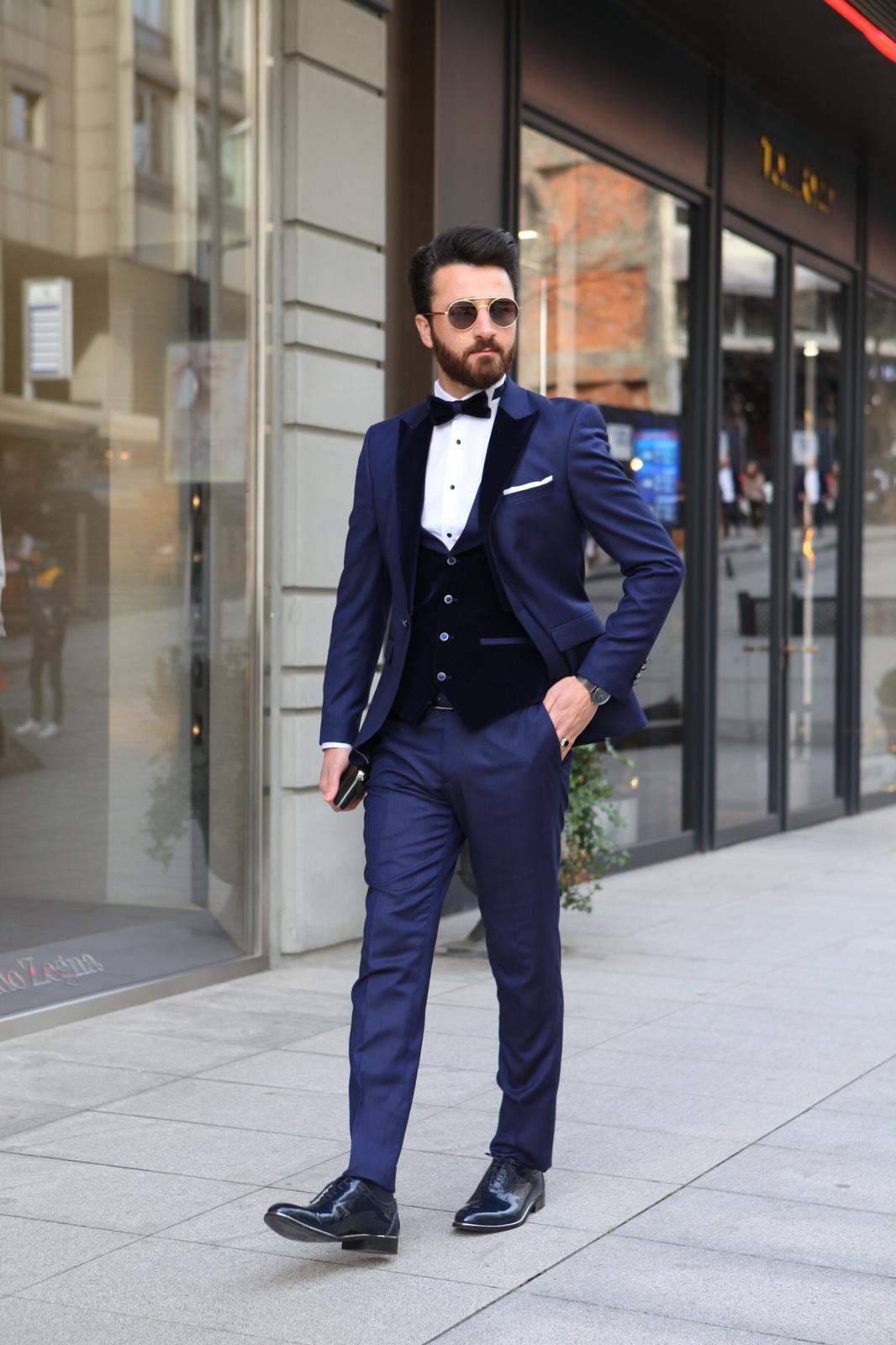 Blue Slim Tuxedo Suit