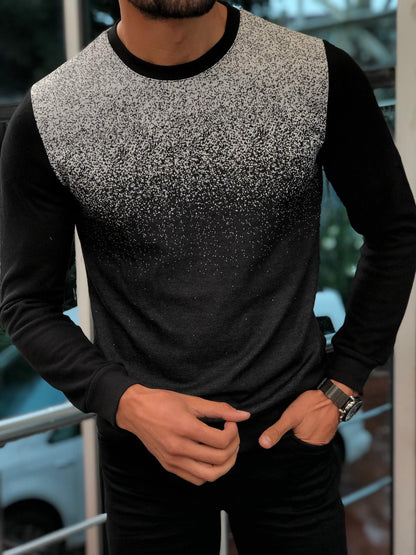 Sapross Black Slim-Fit Sweater