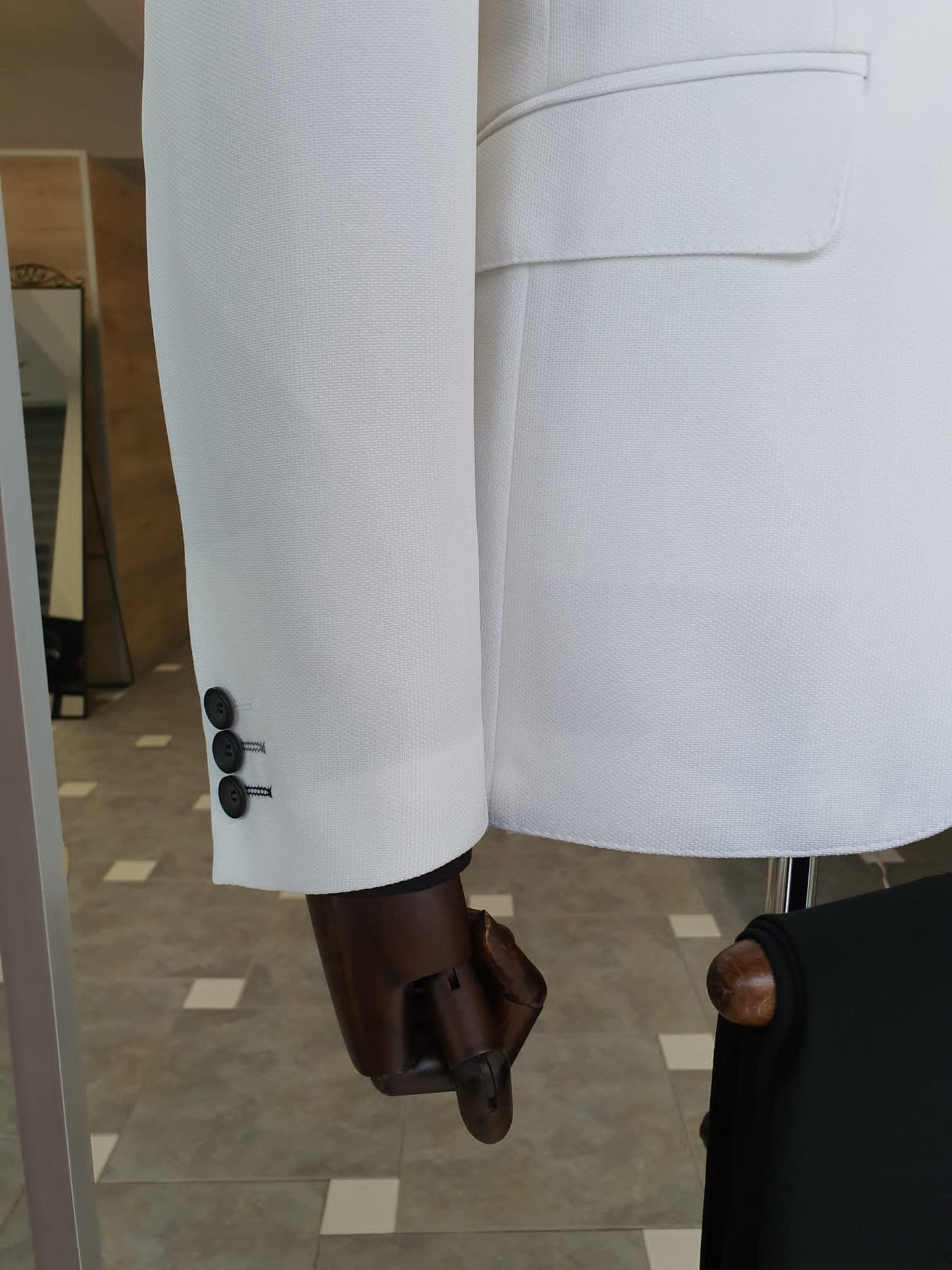 Berton White Slim Fit Notch Lapel Cotton Suit