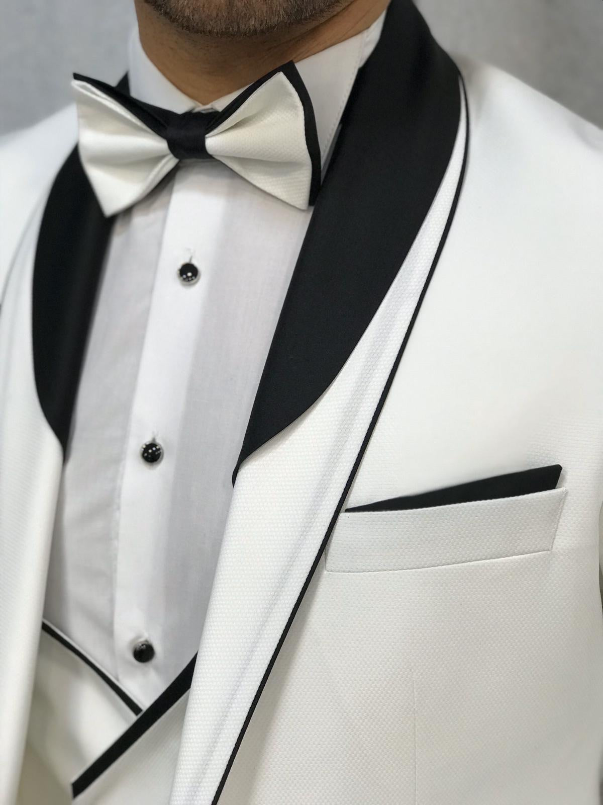 Ventura White Slim Fit Tuxedo – BRABION