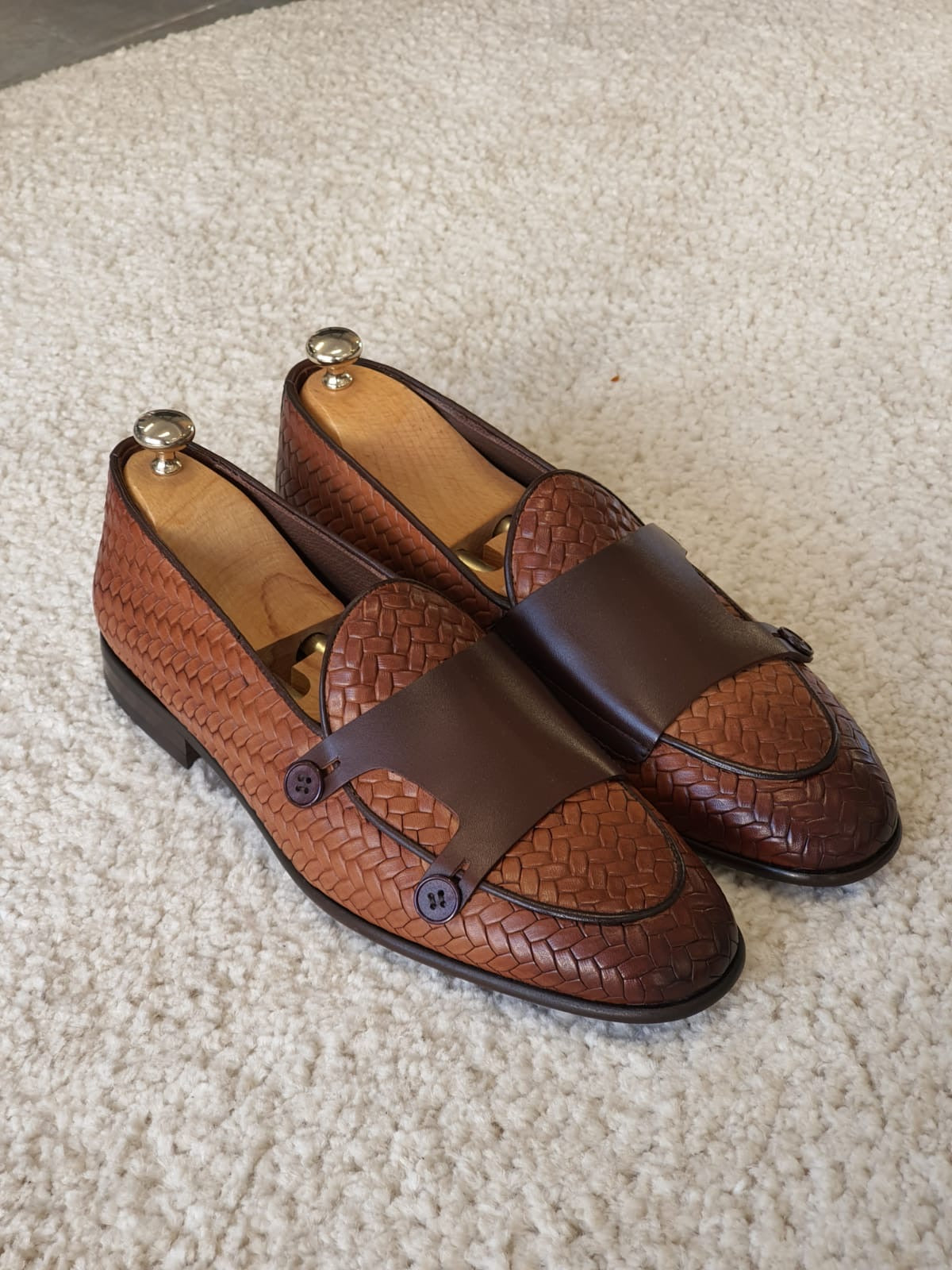Brown Leather Monk-Strap Loafers - DELVAUX by Civardi