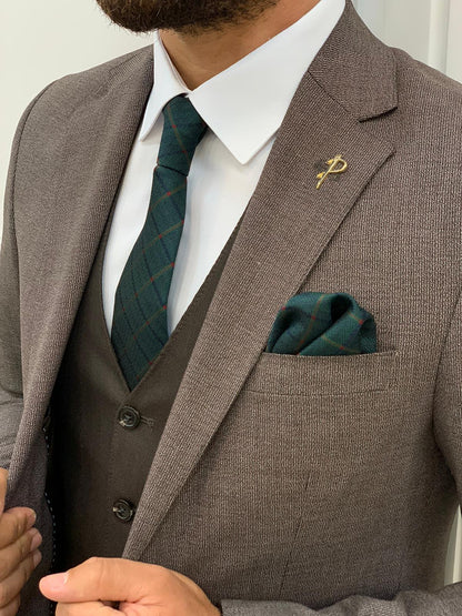 Dayton Coffee Brown Slim Fit Notch Lapel Suit