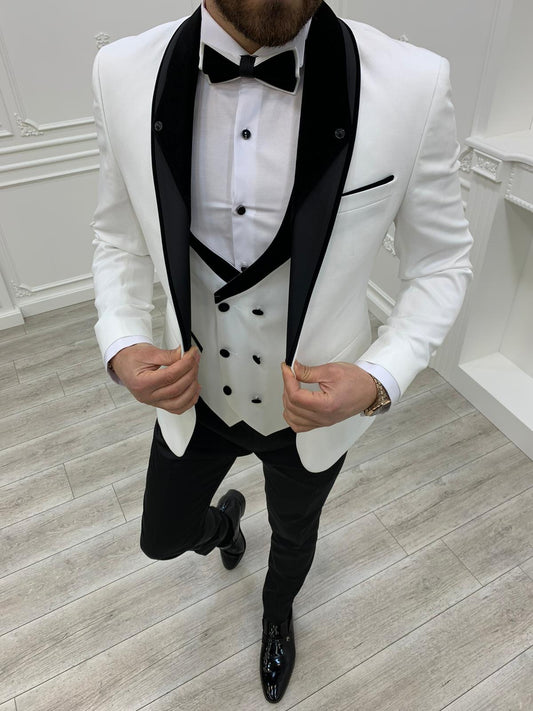 Austin White Slim Fit Shawl Lapel Tuxedo