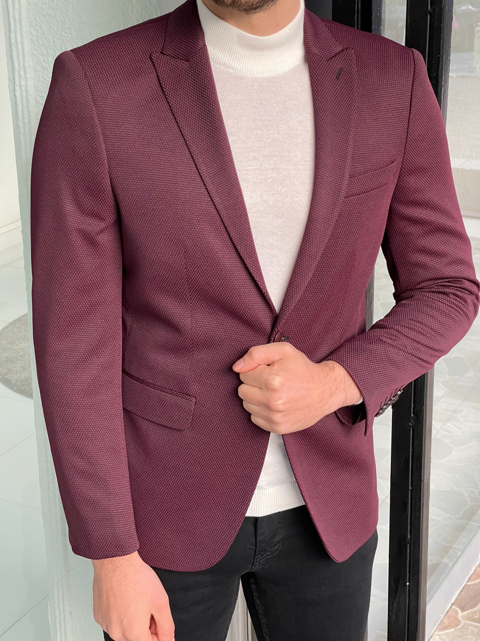 Burton deals burgundy blazer