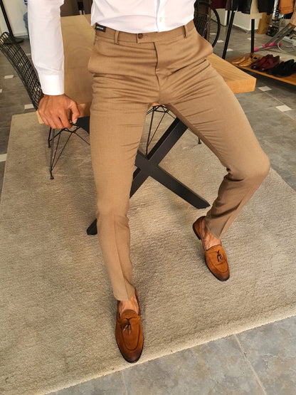Stefano Camel Slim Fit Pants