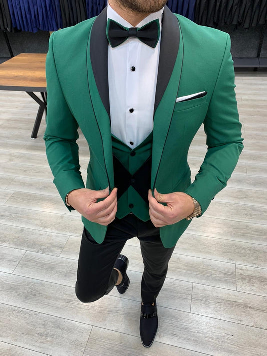 Forenza Royal Slim Fit Green Tuxedo