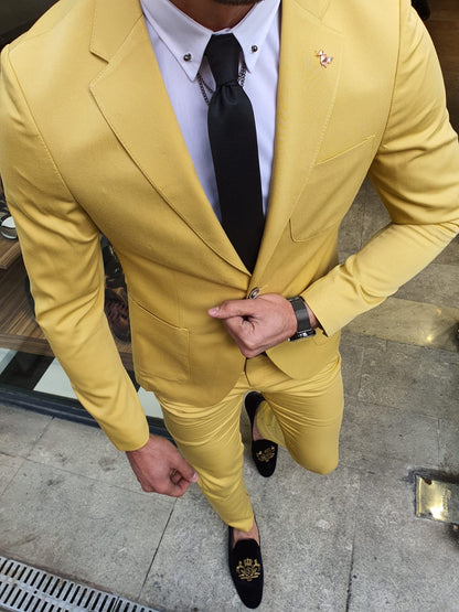 Olympia Yellow Slim Fit Suit