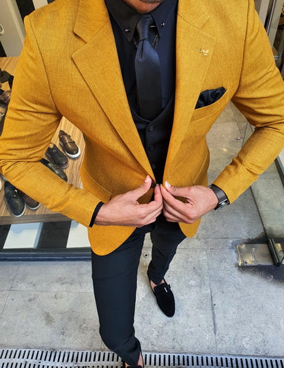 Richard Mustard Slim Fit Suit