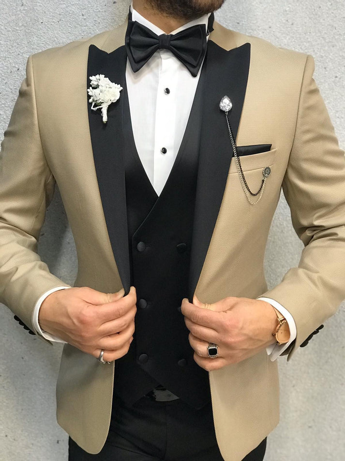 Richmond Gold Slim Fit Peak Lapel Tuxedo – BRABION