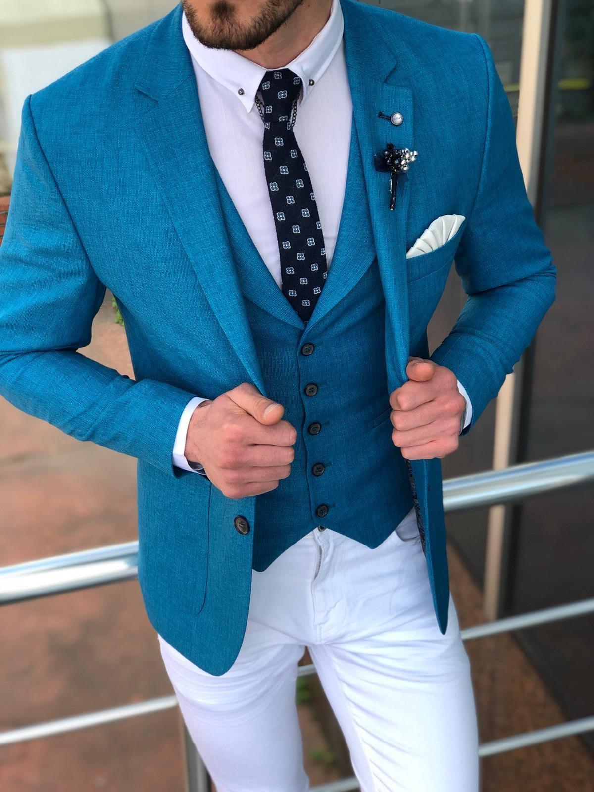 Kingston Turquoise Slim Fit Suit