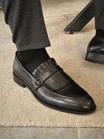 Torino Black Kilt Loafers