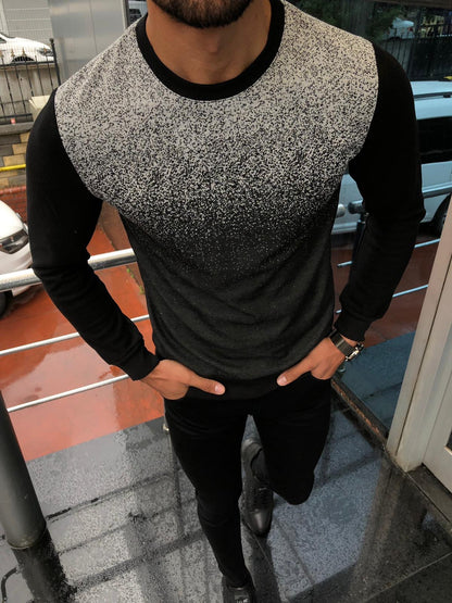 Sapross Black Slim-Fit Sweater