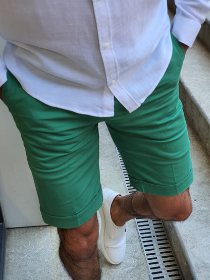 Bern Green Slim Fit Shorts