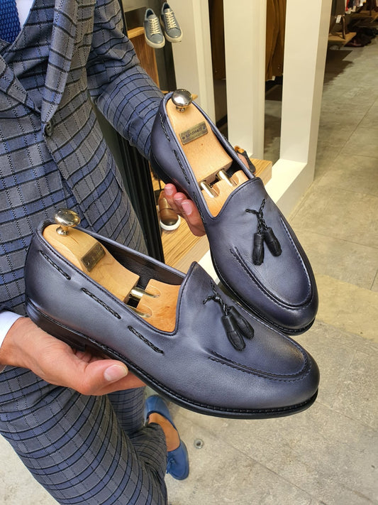 Fort Worth Gray Tassel Loafer