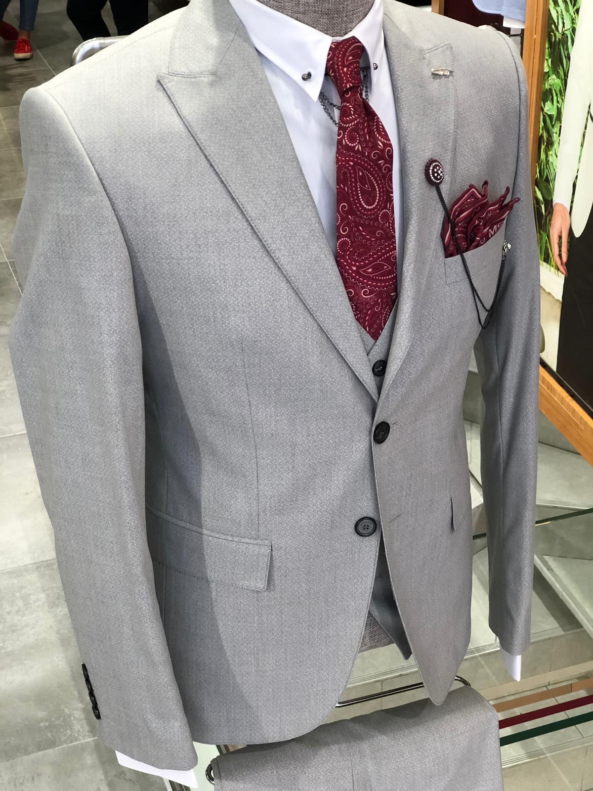 Valencia Gray Slim-Fit Suit