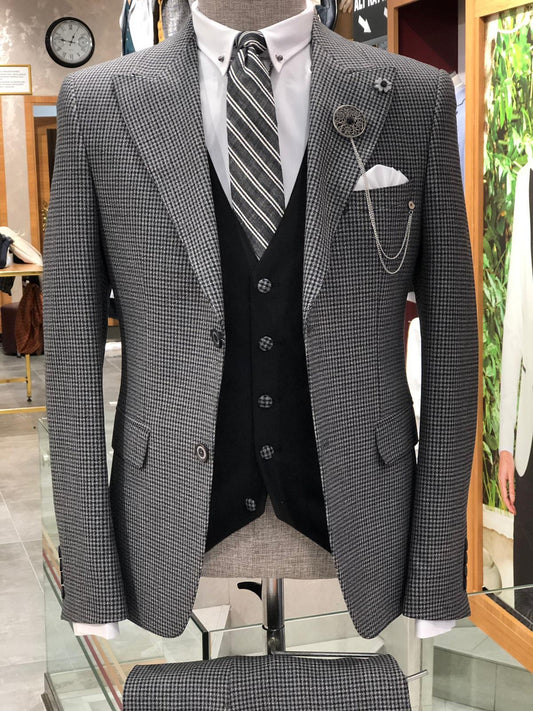 Daniel Gray Slim-Fit Patterned Suit